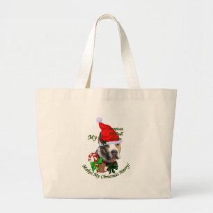 American Pit Bull Terrier Christmas Jumbo Stoffbeutel
