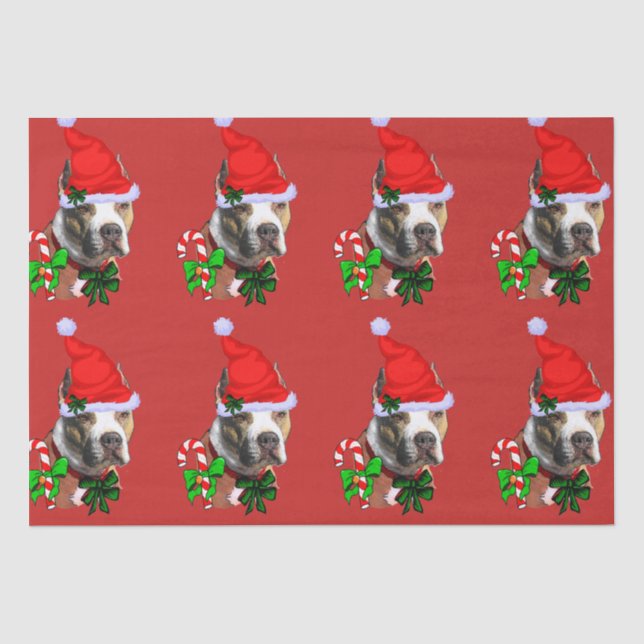 American Pit Bull Terrier Christmas Seidenpapier (Vorderseite)