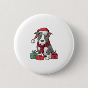 American Pit Bull Terrier Dog Christmas Outfits Sa Button