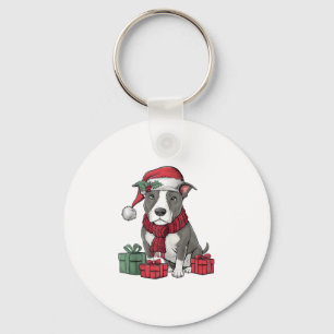American Pit Bull Terrier Dog Christmas Outfits Sa Schlüsselanhänger