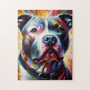 American Pit Bull Terrier Hund Acryl Druck