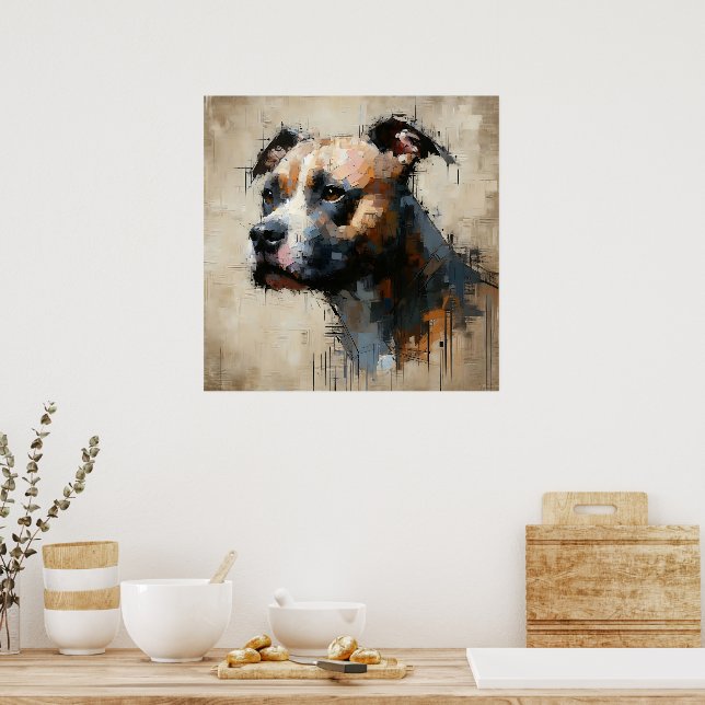 American Pit Bull Terrier Kunstposter Poster (Küche)
