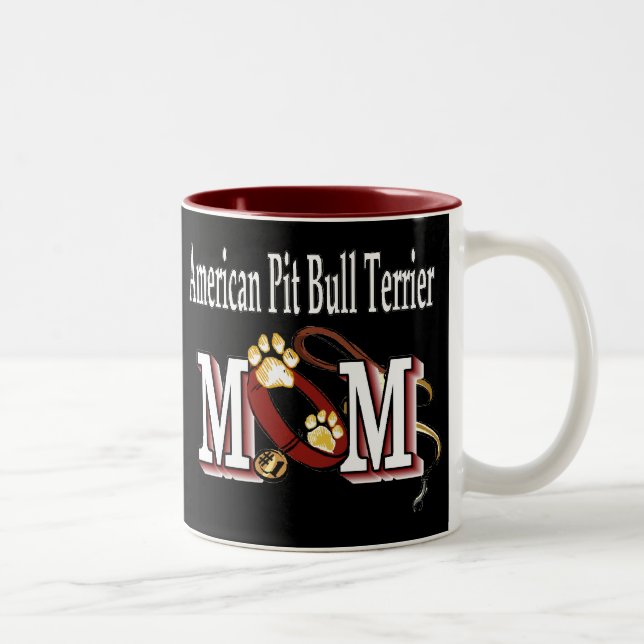 American Pit Bull Terrier MAMA Zweifarbige Tasse (Rechts)