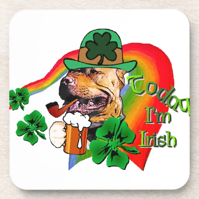 American Pit Bull Terrier St Patricks Getränkeuntersetzer (Vorderseite)