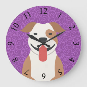 American Pit Bull Terrier Wall Clock Große Wanduhr