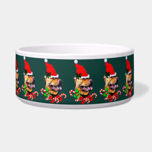 American Pit Bull Terrier Weihnachten Napf