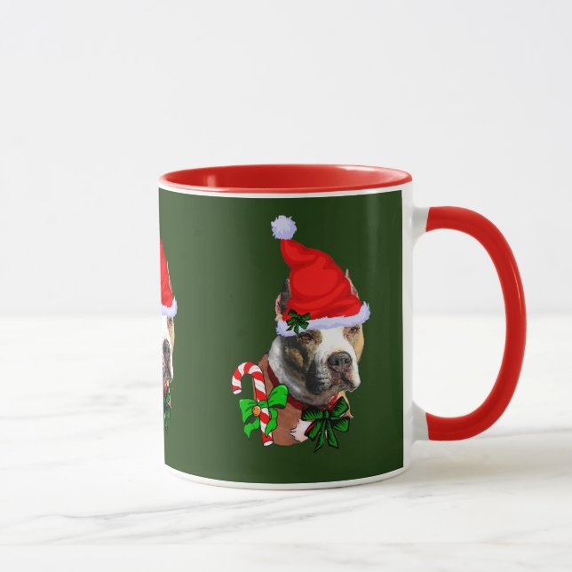 American Pit Bull Terrier Weihnachtsgeschenke Tasse (Rechts)
