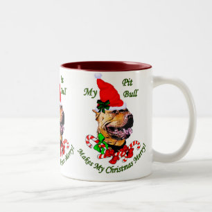 American Pit Bull Terrier Weihnachtsgeschenke Zweifarbige Tasse