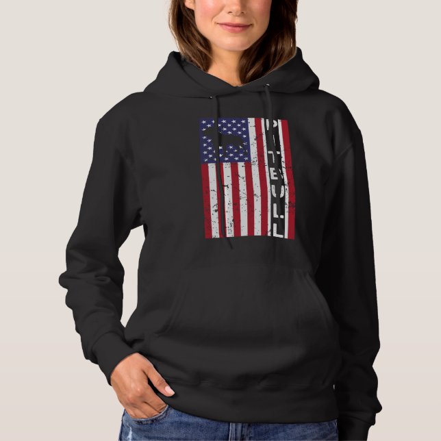 American Pitbull Dog Us Flag Mens Hoodie (Vorderseite)