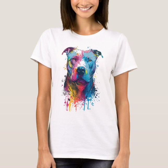 American Pitbull - Graffiti Ink Splash T-Shirt (Vorderseite)