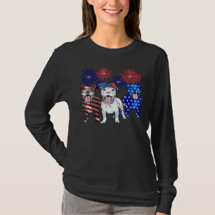 American Pitbull Hund Feuerwerk 4. Ju Ly T-Shirt