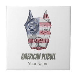 American Pitbull Terrier Bully Dog Vintage Flagge Fliese