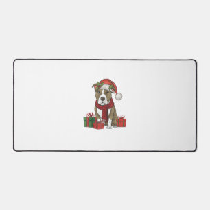American Pitbull Terrier Dog Weihnachtslieder Part Schreibtischunterlage