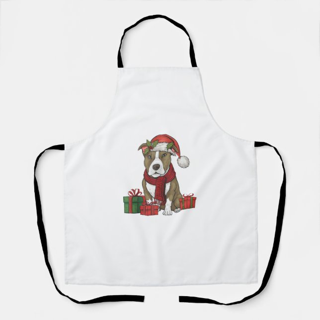 American Pitbull Terrier Dog Weihnachtslieder Part Schürze (Vorderseite)