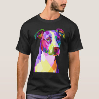 American Pitbull Terrier Pop Art Portrait T-Shirt