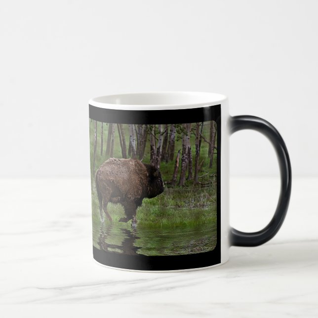 American Plaines Buffalo Bison Artwork Café Mug (Droite)