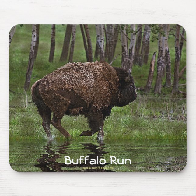 American Plains Buffalo Bison Artwork  Mousepad (Vorne)