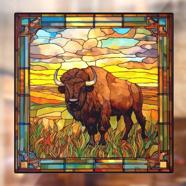 American Plains Buffalo Bison Imitate gestettetes  Fensteraufkleber (Blatt 2)