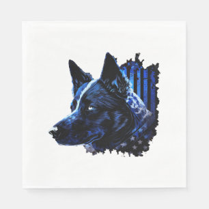 American Police Flag K9 Unit Patriotic Dog Lover Serviette