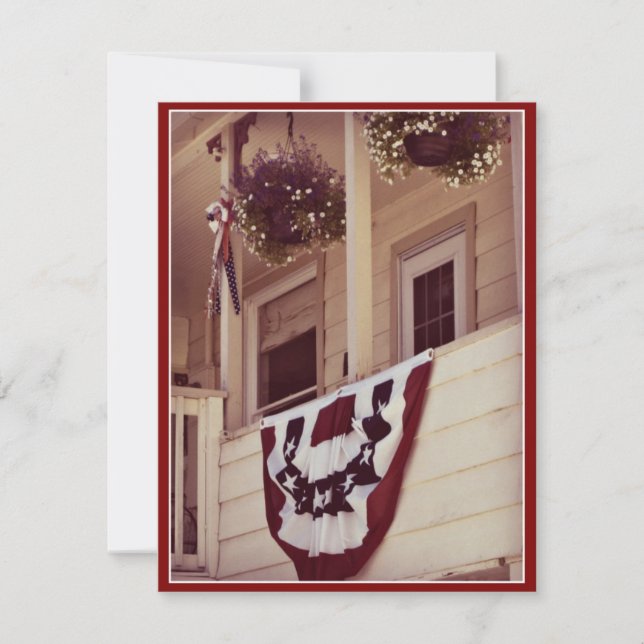 American Porch Vielen Dank an Veterans Day Flat Ca Dankeskarte (Vorderseite)