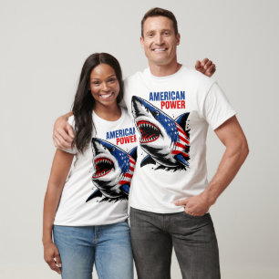 American Power Shark T-Shirt Design