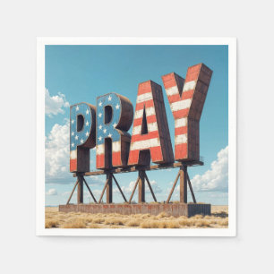 American PRAY Reklametafeln auf landwirtschaftlich Serviette