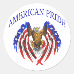 American Pride Eagle Runder Aufkleber