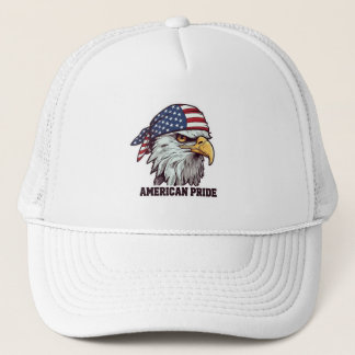 "American Pride Patriotic Eagle Hoodie - US Flag Truckerkappe