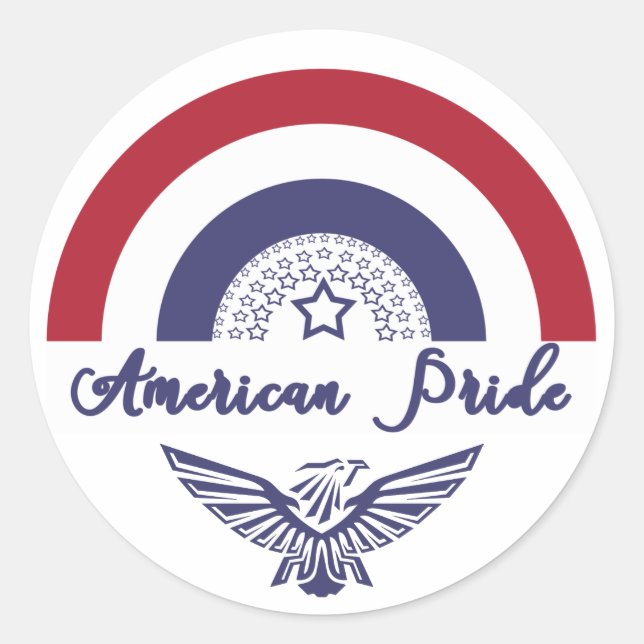 American Pride Rainbow Flag / Sticker d'aigle (Devant)