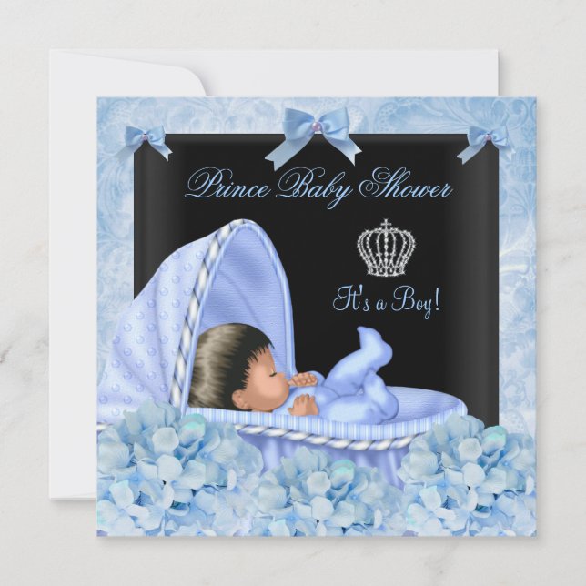 American Prince Baby Shower Boy Floral Einladung (Vorderseite)