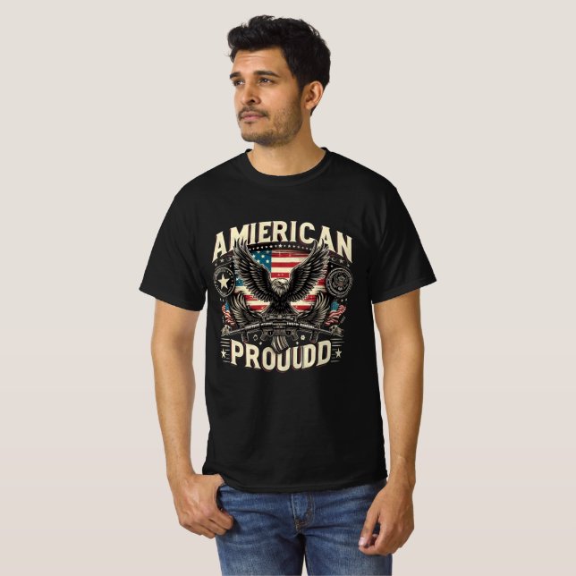 American Proud Eagle Design T-Shirt (Vorne ganz)