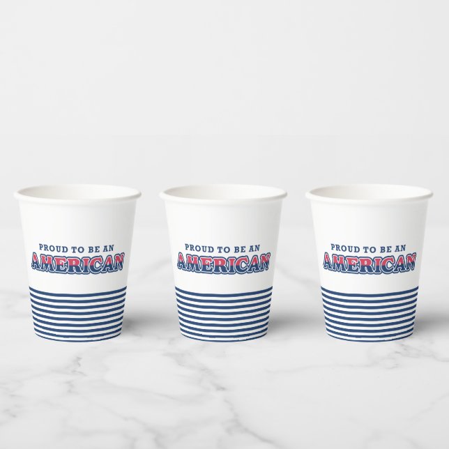 American Proud, Patriotic, Marinestreifen Pappbecher (Multi)