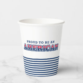 American Proud, Patriotic, Marinestreifen Pappbecher