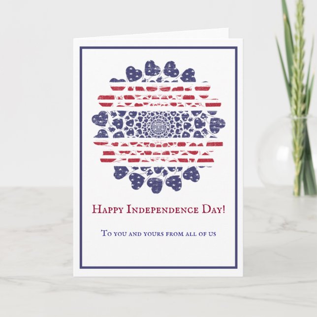 American Psychedelic Patriotic Hearts Gefärbte Kra Karte (Vorderseite)