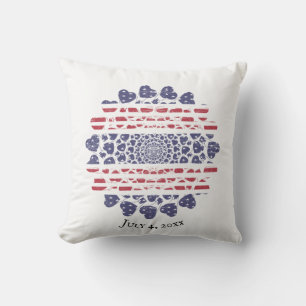 American Psychedelic Patriotic Hearts Gefärbte Kra Kissen