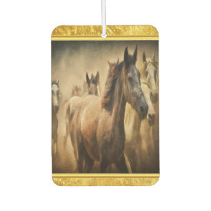 American Quarter Horse mit einem Goldfoliendesign Autolufterfrischer