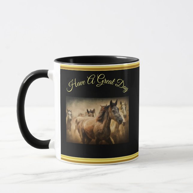 American Quarter Horse mit Goldfolie Tasse (Links)