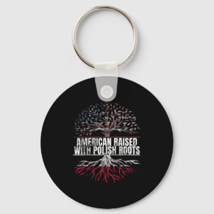 American Raise with Polish Roots Print USA Polen Schlüsselanhänger
