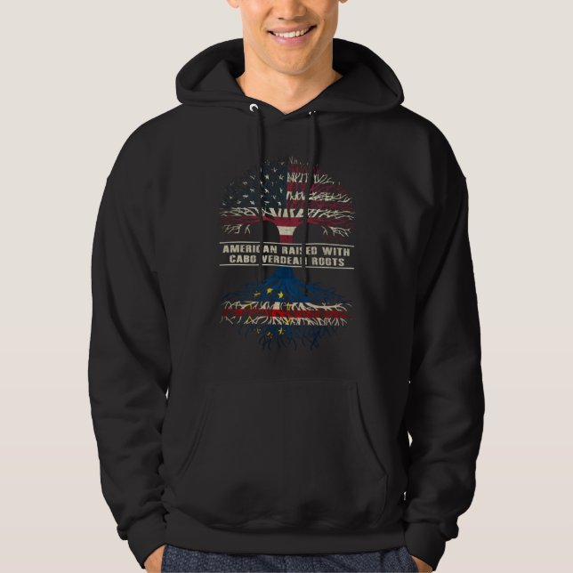American Raised with Cabo verdean Roots Cape Verde Hoodie (Vorderseite)