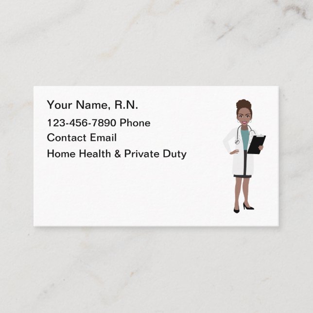 American Registered Nurse Medical Visitenkarte (Vorderseite)