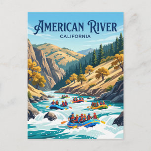 American River Kalifornien, USA, White Water Rafti Postkarte