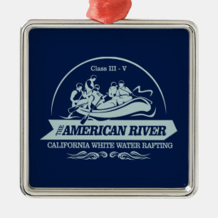 American River Rafting Ornament Aus Metall