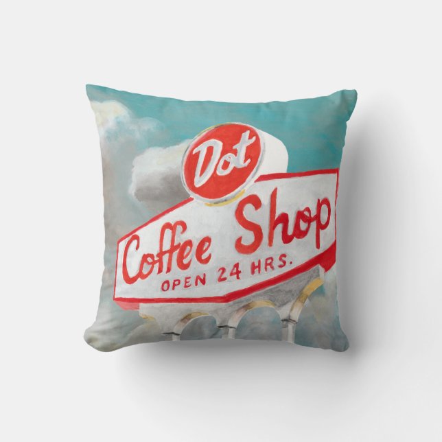 American Roadside | Coffee Shop-Abonnement Kissen (Vorderseite)