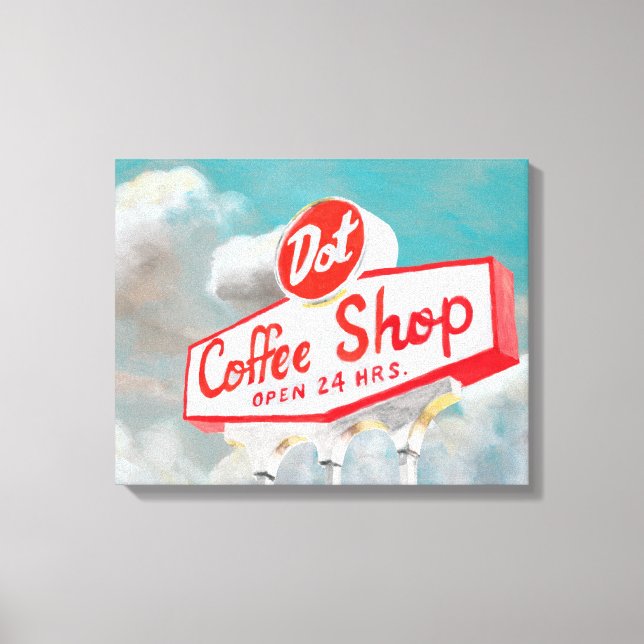 American Roadside | Coffee Shop-Abonnement Leinwanddruck (Vorderseite)