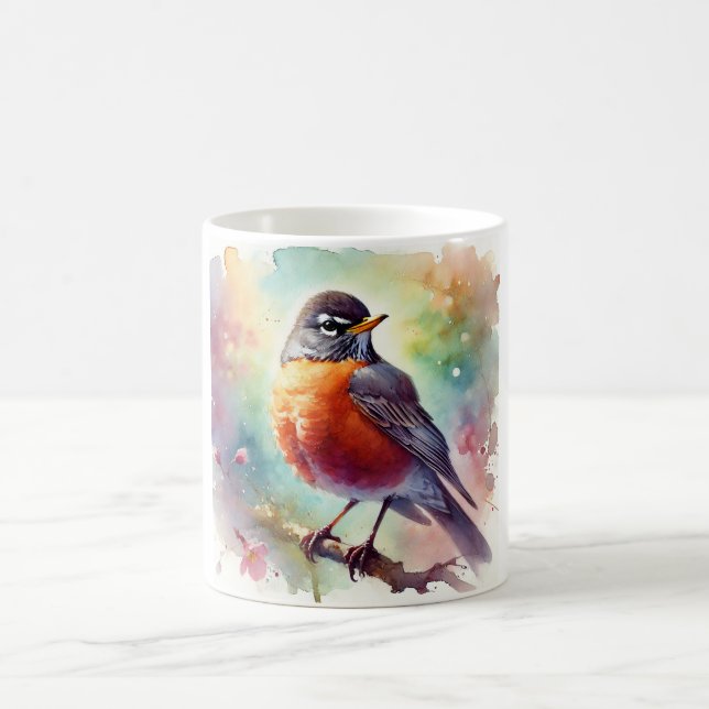 American Robin 010924AREF111 - Watercolor Kaffeetasse (Mittel)