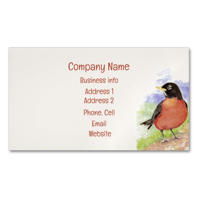 American Robin Garden Bird Art Magnetische Visitenkarte (Vorderseite)