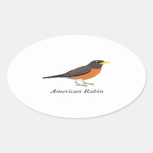 American Robin Ovaler Aufkleber