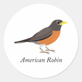 American Robin Runder Aufkleber