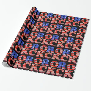 american rock music word flag geschenkpapier