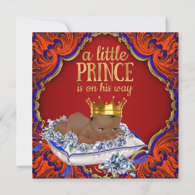 American Royal Prince Baby Boy Dusche Einladung (Vorderseite)